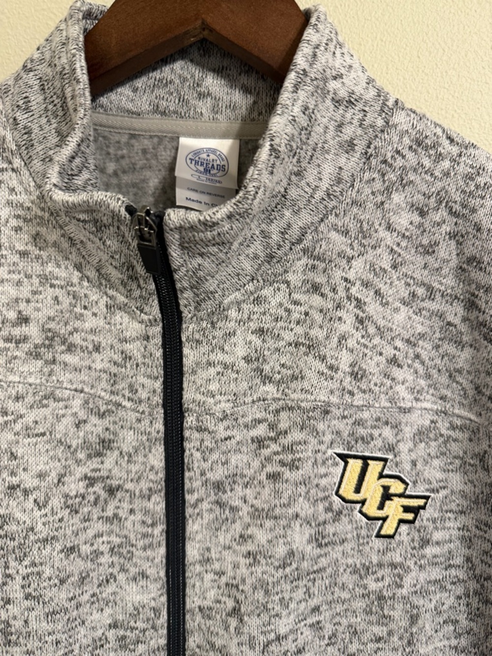 UCF Knights Full Zip Jacket Rivalry Threads Gray Fleece Embroidered L - Picture 10 of 11